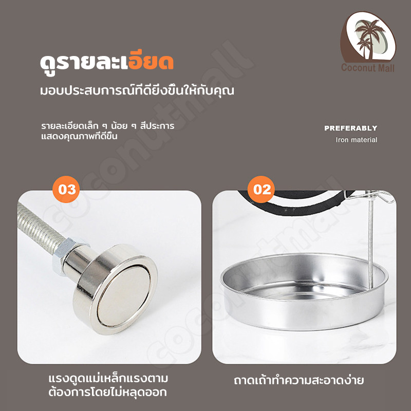 ถาดใส่ยากันยุง คลิปแม่เหล็กขดลวดยุง ฐานถาดแม่เหล็ก มัลติฟังก์ชั่น พกพาได้ คลิปหนีบกันยุง - รูปที่ 4