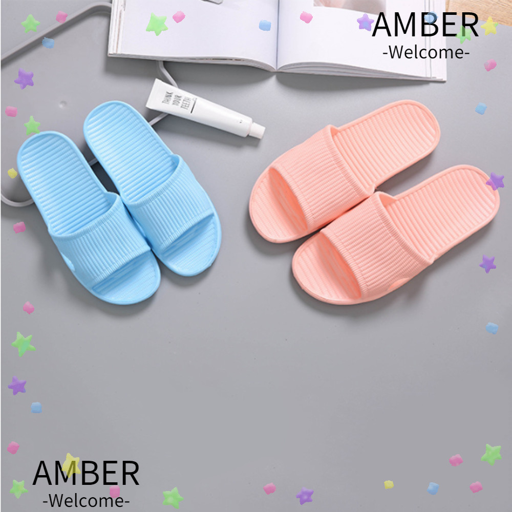 AMBER รองเท้าฤดูร้อนยาง Soft Stripe รองเท้าแตะผู้ชาย
