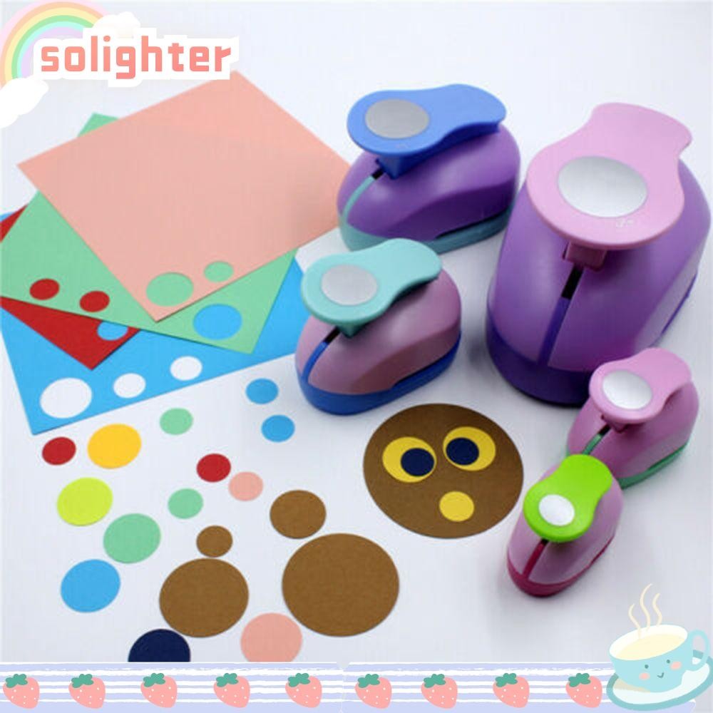 SOLIGHTER 9 มม.16 มม.25 มม.สีสุ่มกระดาษ Shaper เครื่องตัด Scrapbooking DIY Handmade ลายนูน