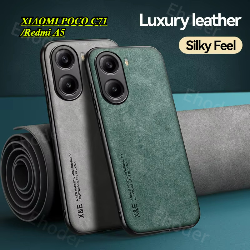 ปลอกสําหรับ XIAOMI POCO C71 Redmi A5 2025 4G 5G เคสโทรศัพท์สําหรับผู้ถือรถแม่เหล็กหรูหราปลอกหนังสําห