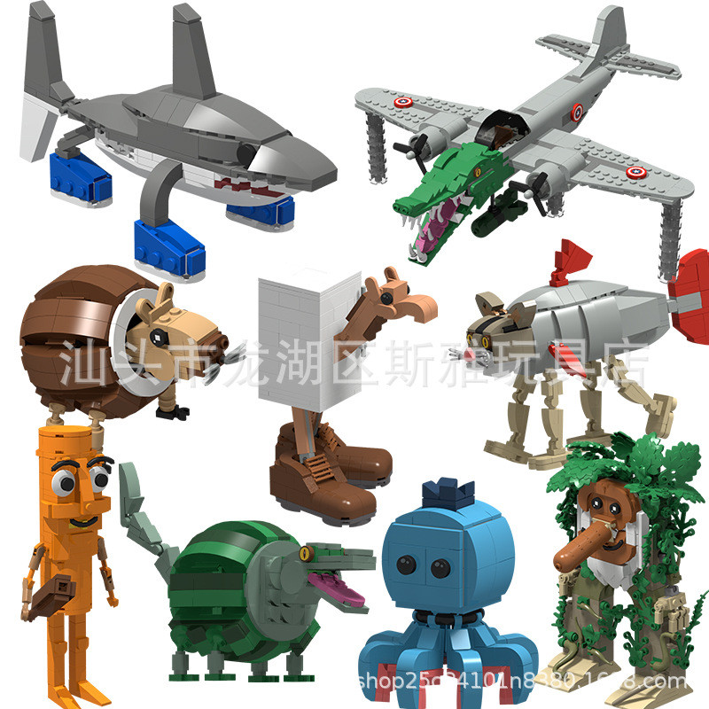 Brainrot Tung Tung Tung sahur รูปไม้ Stick Man Building Block SHARK ของเล่นเครื่องประดับ Toy