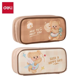 (ButterBear X Deli) กล่องดินสอ กระเป๋าดินสอ กระเป๋า2ชั้น น้องหมีเนย บัตเตอร์แบร์ (มี 2 สี)