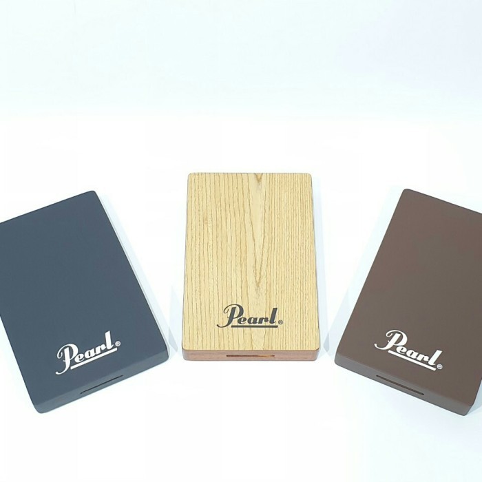 Pearl Brand Travel Cajon Black Cream Brown Portable Drum Cajon - สีดํา, ไม่มีกระเป๋า