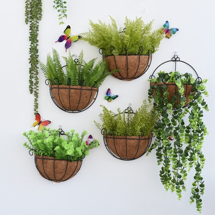 กระถางแขวน กระถางต้นไม้แบบแขวนผนัง ที่แขวนกระถางกลมตกแต่งระเบียง เรซิน คุณภาพดี ทนทาน