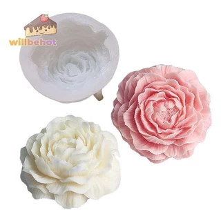 [Willbehot-t] แม่พิมพ์เค้กซิลิโคนสบู่ช็อคโกแลตทําเครื่องมือเทียน Mould ดอกไม้นูนน้ํามันหอมระเหย Candy Handmade งานแต่งงานตกแต่ง [ใหม่]