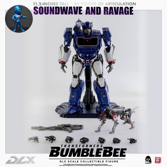 ฟิกเกอร์แอ็คชั่น THREEZERO DLX SOUNDWAVE และ RAVAGE TRANSFORMER ต้นฉบับ