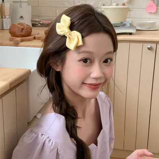 กิ๊บติดผมโบว์เกาหลีครีมปากเป็ดคลิปหวานและน่ารักคลิปด้านข้างผมหักคลิปบาง