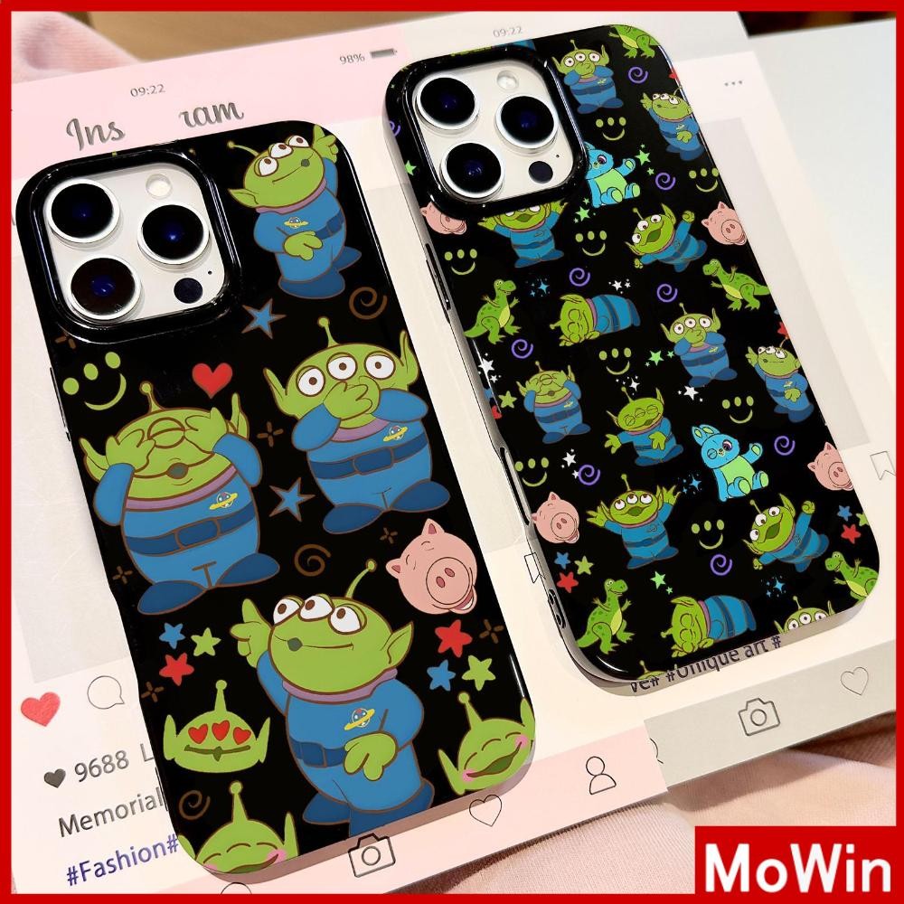 Mowin - เคส iPhone 16 Pro max สีดำเงา เคสนิ่ม TPU กันกระแทก ป้องกันกล้อง ลายมอนสเตอร์น่ารัก เข้ากันไ