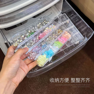 ความโปร่งใสสูงอะคริลิกล่องเครื่องประดับเครื่องมือทําเล็บ24ช่องกล่องกันฝุ่นกันน้ําแสดงได้สะดวกกล่องเก็บ