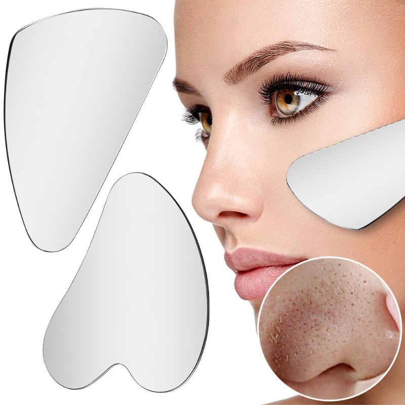 5 ชิ้นสแตนเลส Gua Sha Board - Meridian Scraping Board - Face Lift Anti-Aging - Beauty Care เครื่องมือ - การฝังเข็มจุดนวด - SPA กล้ามเนื้อ Guasha Scraper