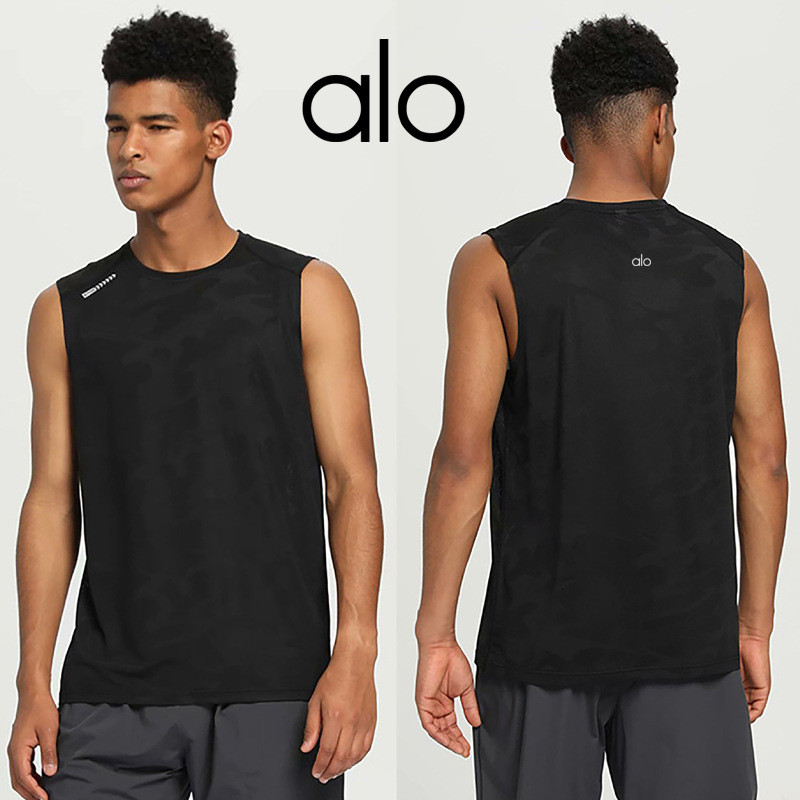Alo Yoga เสื้อกล้ามผู้ชาย ระบายอากาศ-แห้งเร็ว ทรงหลวม สำหรับวิ่ง-ฟิตเนส-ฝึกบาส