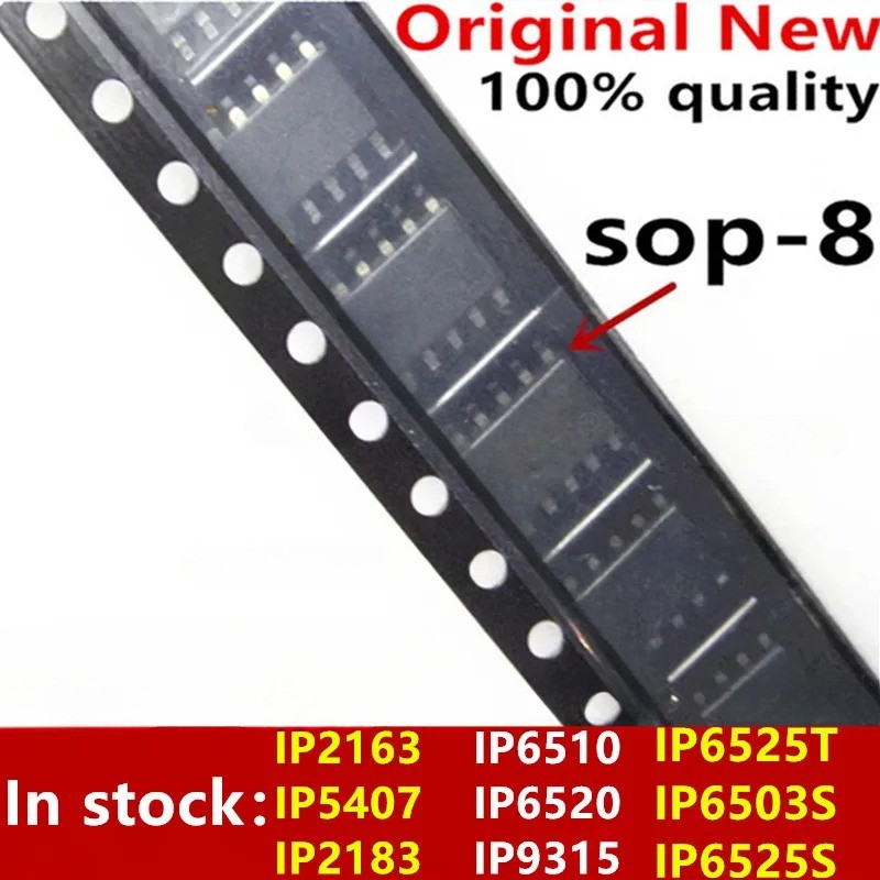 (5 ชิ้น) 100% ใหม่ IP2163 IP5407 IP6503S IP6510 IP6520 IP6525T IP9315 IP6525S IP2183 sop-8 ชิปเซ็ต