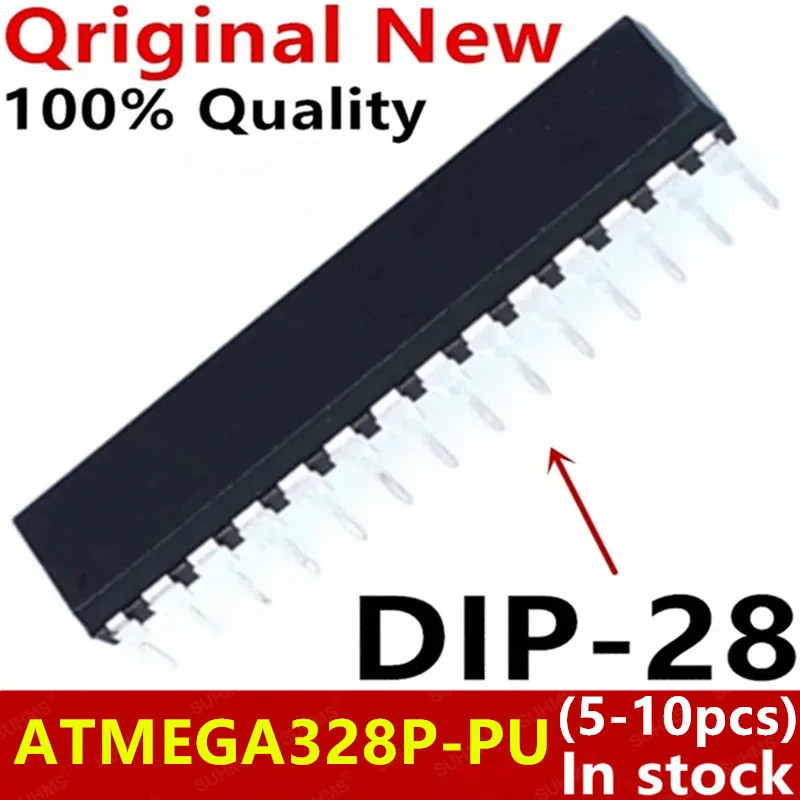 (5-10 ชิ้น) 100% ใหม่ ATMEGA328P-PU ATMEGA328 ATMEGA328P ATMEGA328P PU DIP-28 ชิปเซ็ต