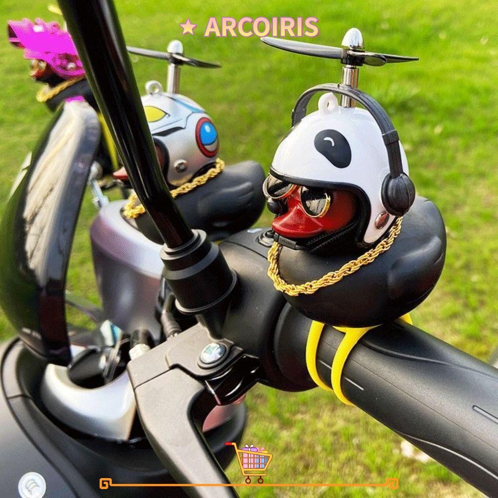 ARCOIRIS ของเล่นเป็ดเด็ก, ไวนิลสีดําเป็ดสีเหลืองขนาดเล็ก, อุปกรณ์ตกแต่งรถยนต์อุปกรณ์ตกแต่งรถมอเตอร์ไซด์จักรยานรถมอเตอร์ไซด์