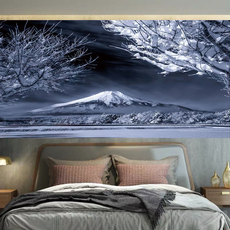 ผ้าพื้นหลังฉากกลางคืนที่มีบรรยากาศ ท้องฟ้าเต็มไปด้วยดวงดาว ผ้าแขวนตกแต่งห้องนอน ผ้าผนังหอพัก ผ้าทอภูมิทัศน์ - รูปที่ 4