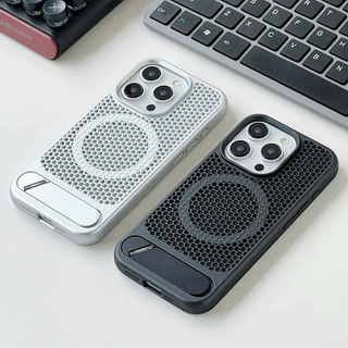 【Cellular cooling/Bracket/Pc hard case/Silver】เคส compatible for iPhone 15 14 13 12 11 16 17 pro max case