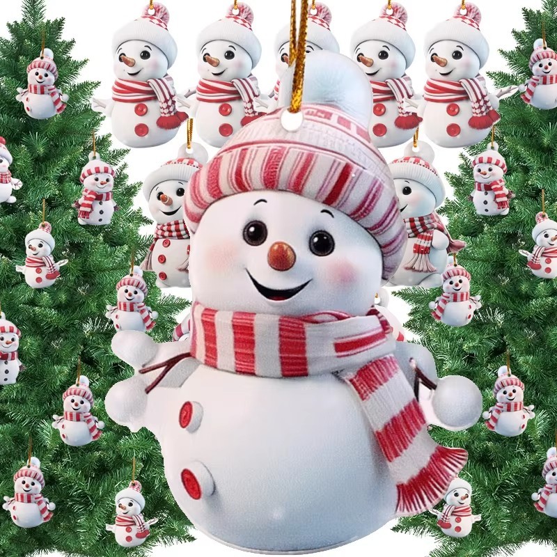 2d ตกแต่งคริสต์มาส Snowman แขวน-ต้นคริสต์มาสจี้เครื่องประดับสําหรับตกแต่งบ้านปาร์ตี้ Xmas Navidad ของขวัญปีใหม่