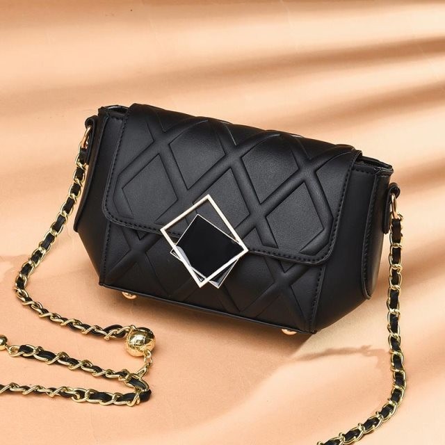 กระเป๋า Samsonite สีขาว กระเป๋าสะพายข้างผู้หญิง โซ่ลูกโซ่สีทองใบเล็ก