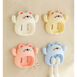 ที่วางแปรงสีฟันลายการ์ตูนหมีน้อย ชั้นวางแปรงสีฟัน ชั้นวางแปรงสีฟันติดผนัง ที่แก้วในห้องน้ำ TH