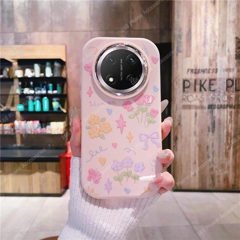 เคส Honor X9C X9D X9B X9A 5G เคสการ์ตูนน่ารักผีเสื้อโบว์ดอกไม้กันกระแทกพร้อมกล้องป้องกันด้านซิลิโคนนิ่ม Ins สไตล์โทรศัพท์