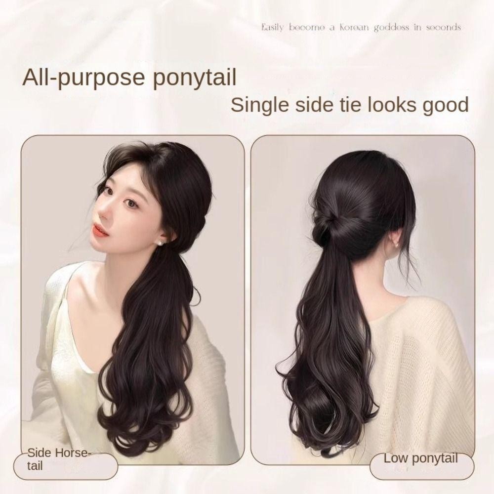 ออกัสติน ยาวหยักกรงเล็บผมหางม้า,หยิกสไตล์เกาหลีผมหางม้าผมหางม้า,วินเทจธรรมชาติต่ําผมหางม้าปลอมหัวบอลวิกผมสาว - รูปที่ 6