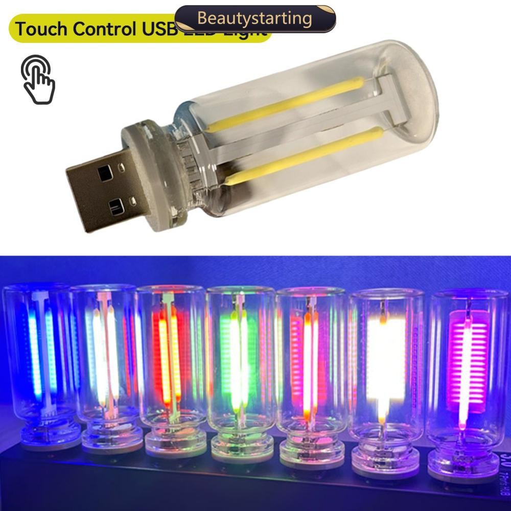 Beautystarting 1 PC Touch Control รถ USB ไฟ LED บรรยากาศหลอดไฟหลอดไส้ LED Filament Night ตกแต่ง N9X7