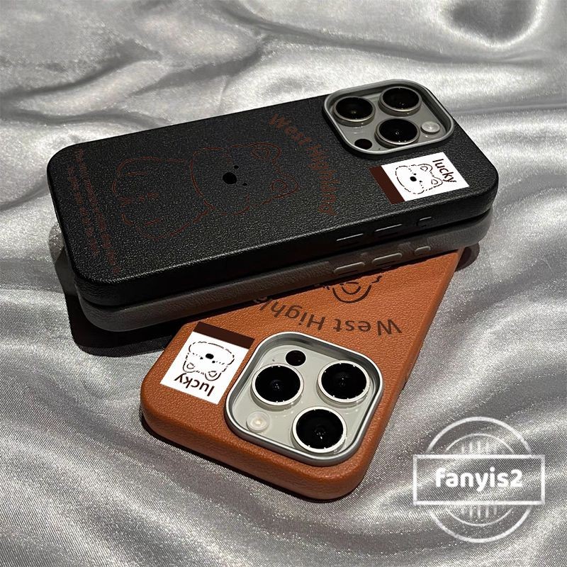 สําหรับ OPPO Reno 10 12F 12Pro 11F 11Pro 5 5F 4F 8 ปลอกการ์ตูน West Highland Retro หรูหราหนังกันกระแทกปกอ่อน