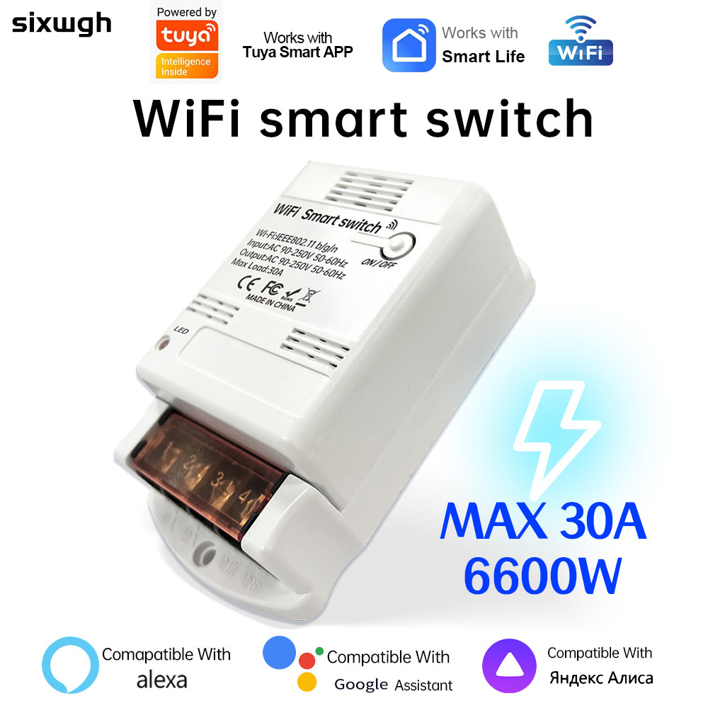สวิตช์ปั๊มน้ําอัจฉริยะ TuyaSmartSwitch ควบคุมด้วยเสียงผ่านแอป SmartLife รองรับ Alexa และ GoogleHome