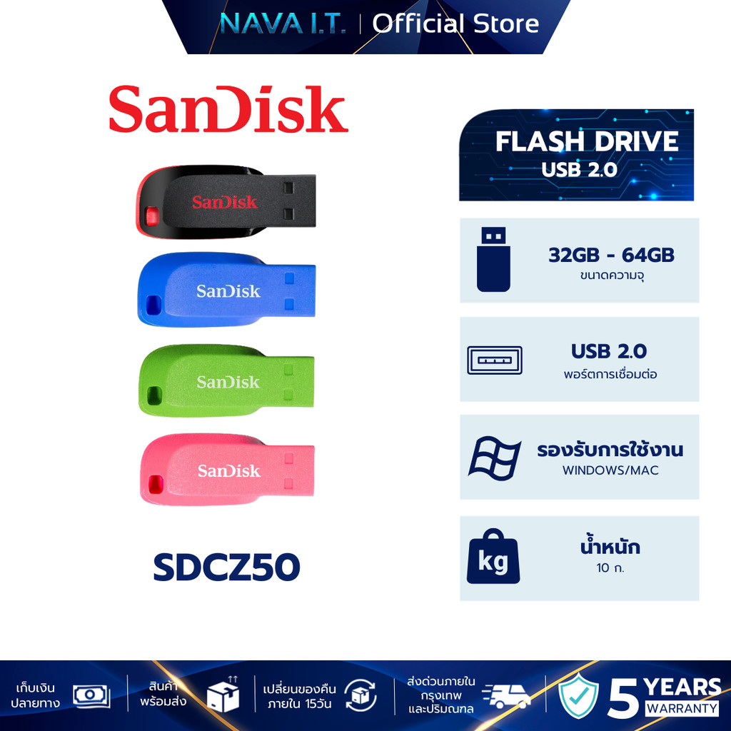 SANDISK FLASH DRIVE CRUZER BLADE 32GB USB2.0