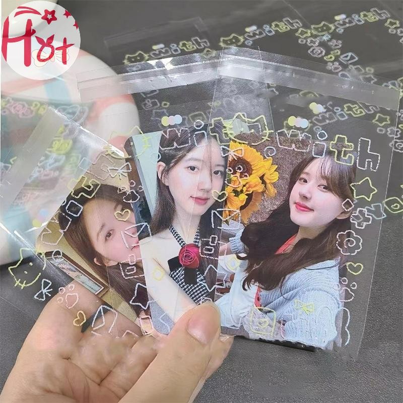 Ge 100 ชิ้นการ์ตูน Graffiti ลูกแมว Self-Adhesive กระเป๋า Candy อาหารบรรจุภัณฑ์การ์ดถุงของขวัญขนาดเล็กถุงปิดผนึกด้วยตนเองโปร่งใส Opp กระเป๋าสแควร์