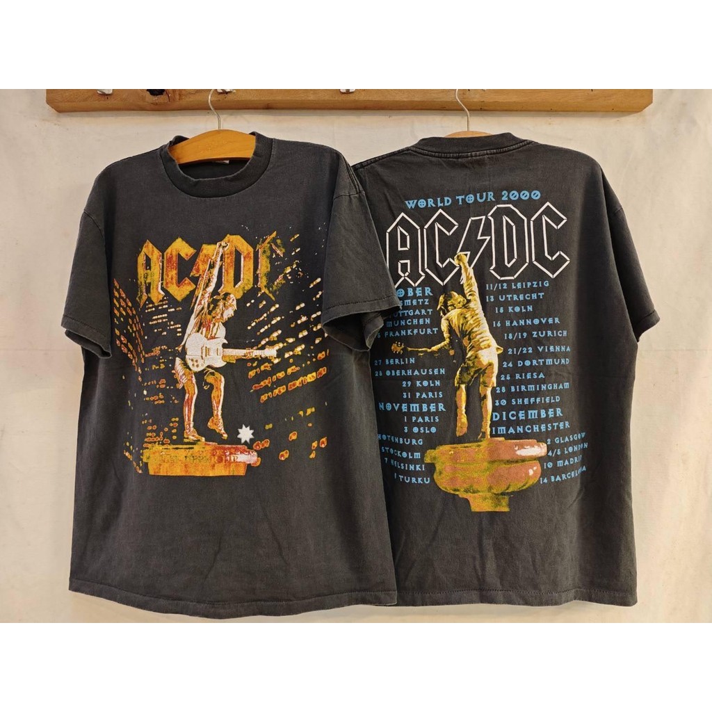 เสื้อลายAC/DCกีต้าร์ทอง(ป้ายTULTEX) Clothing ผู้ชาย ผู้หญิง