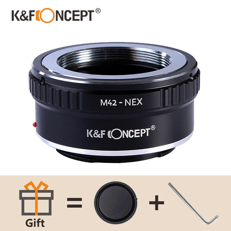 K&F Concept adapter M42-E Lens Adapter for M42 Screw  to Sony E Mount NEX a1 ZV-E10 FX30 A7R2 A7S3 A