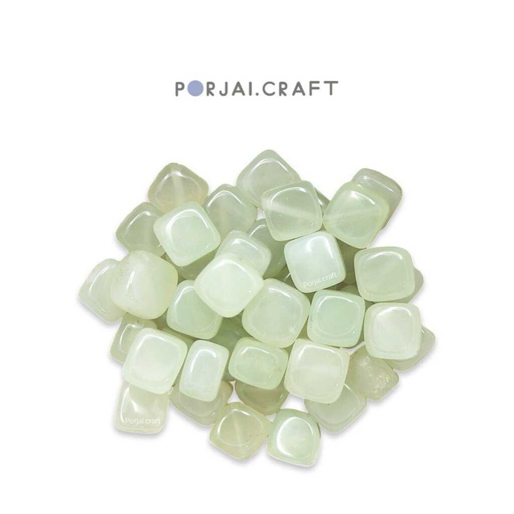 New Jade Free Form Square Beads ลูกปัดนิวเจดเซอร์เพนทีน 8mm