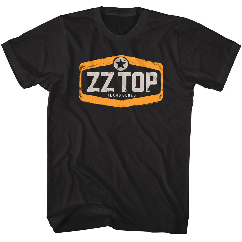 Zz Top Texas Topss เสื้อยืดผู้ชายโรงรถอัลบั้ม Rock Band Concert Tour Merch
