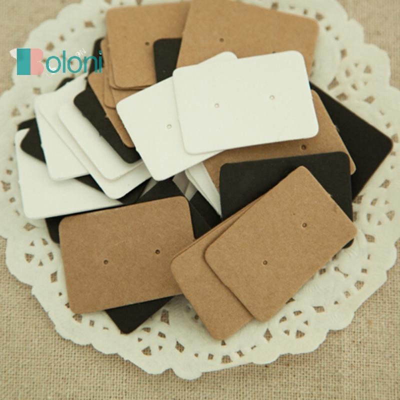 [Boloni] 50 ชิ้น Pro ประเภทจอแสดงผลต่างหูหู Studs ผู้ถือแขวนกระดาษคราฟท์การ์ดใหม่