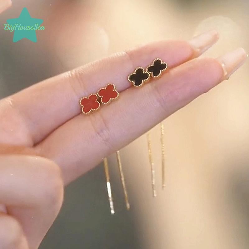 [BigHouseSea] ต่างหูเครื่องประดับโรแมนติก Four Leaf Clover ต่างหูสําหรับผู้หญิงสาววัยรุ่นเครื่องประดับอุปกรณ์เสริมใหม่ - รูปที่ 4