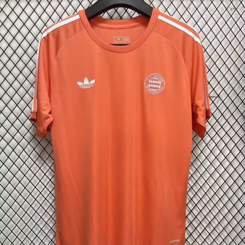 Fan Issue 25-26 Bayern Munich Orange Jersey Pre Match Training Football Shirt S-4XL