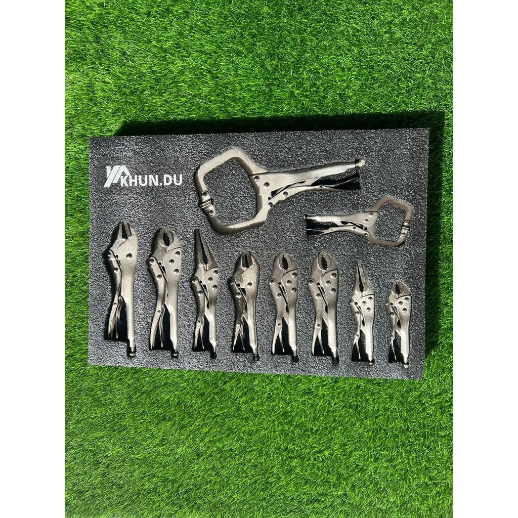 (1 ชุด มี 10 ชิ้น)  คีมล็อค ยี่ห้อ HBM คีมล็อคปากตรง คีมล็อกปากโค้ง คีมล็อคปากแหลม คีมล็อกตัวซี