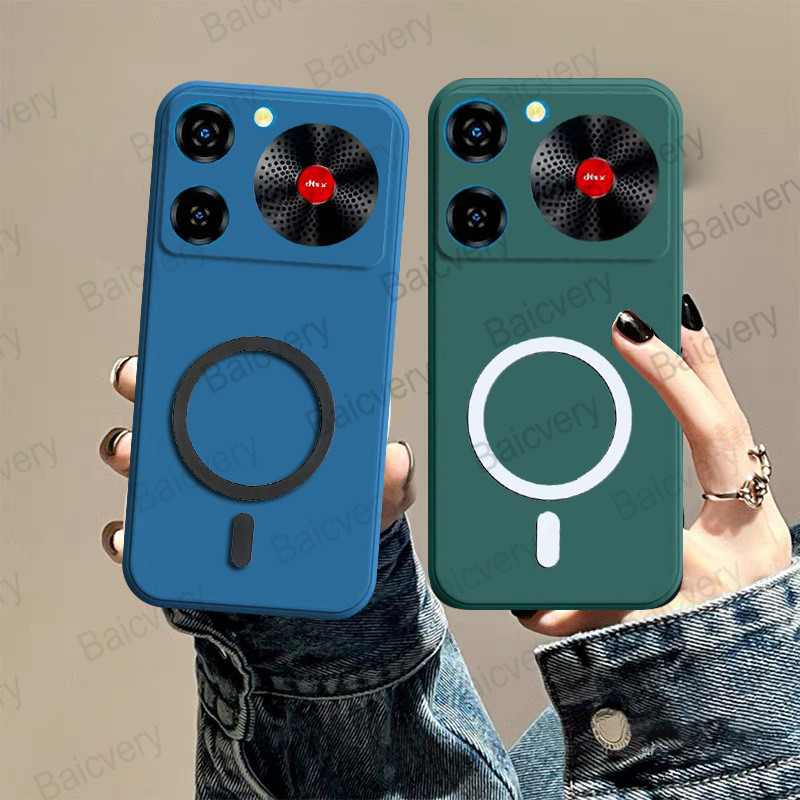 สําหรับ ZTE Nubia Music Z2353 สีสัน Matte Cover พร้อมสติกเกอร์แม่เหล็ก