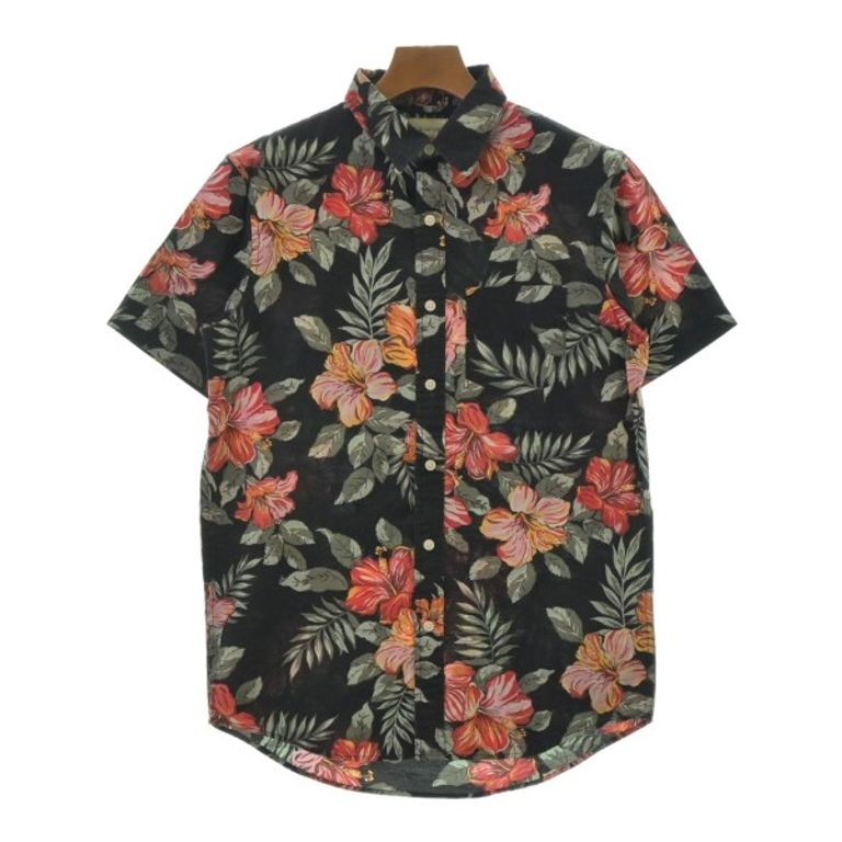 Ralph Lauren men shirt Khaki Denim Flower Pattern Black Red Men's Direct from Japan Secondhand