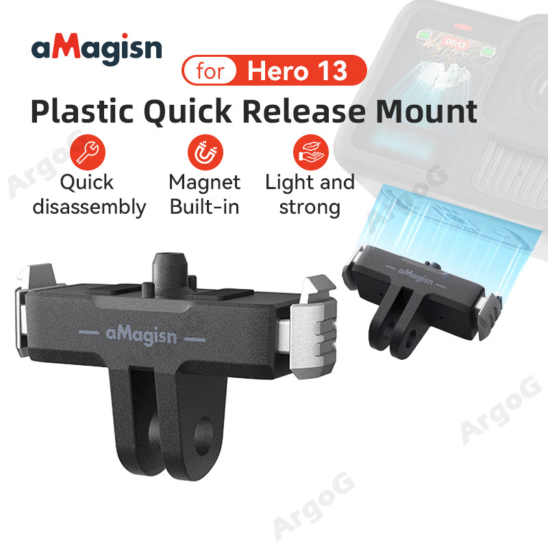 Amagisn พลาสติกแม่เหล็ก Quick-Release Mount สําหรับ GoPro 13 Magnetic Latch Mount อะแดปเตอร์แปลงอุปกรณ์เสริม