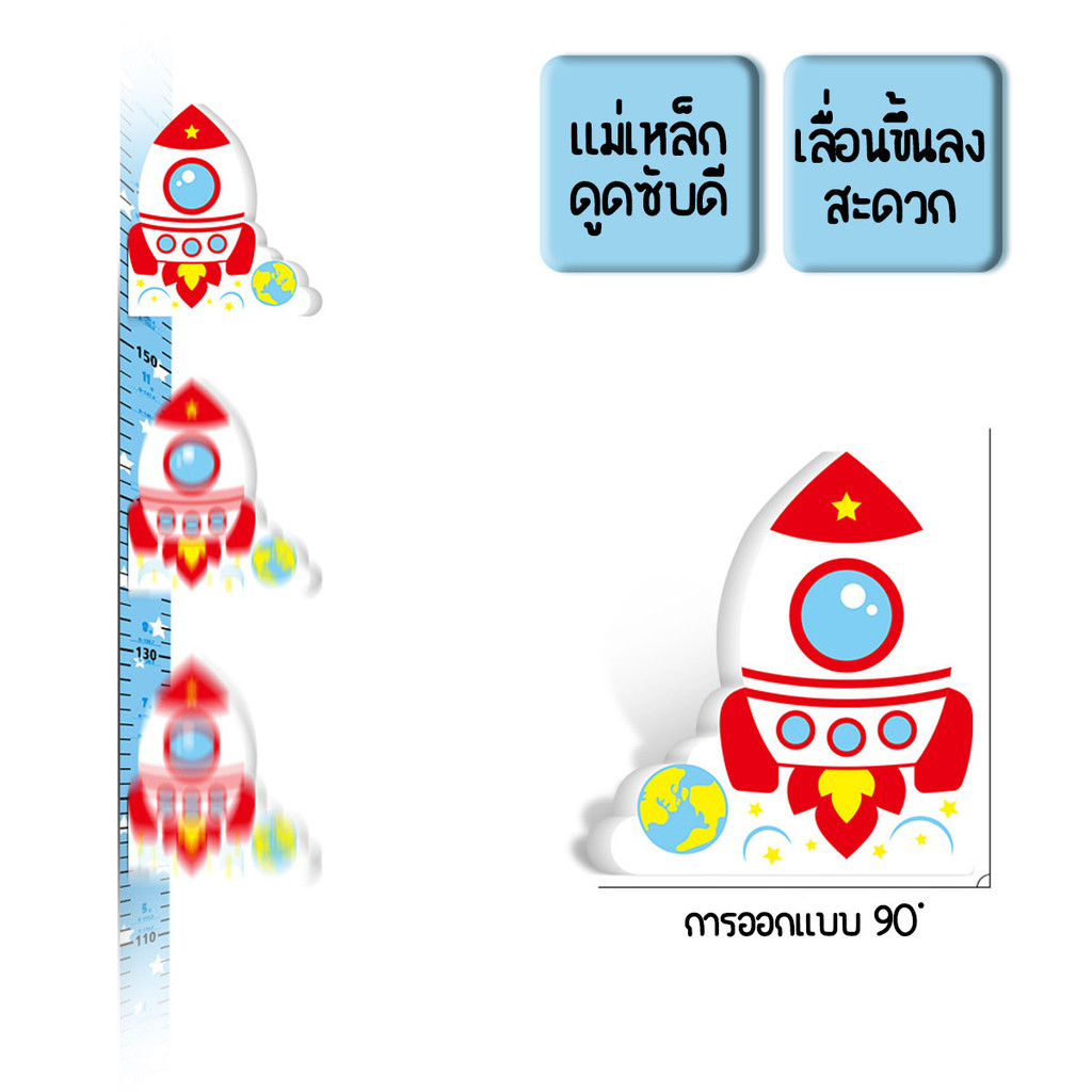 🔴พร้อมส่ง🔴 ที่วัดส่วนสูงลายการ์ตูน ขนาด 180 cm พร้อมสายวัด ปากกาเมจิกและสติ๊กเกอร์ - รูปที่ 6