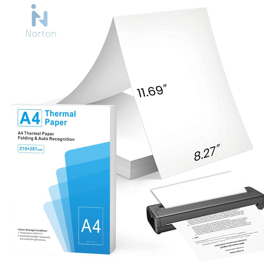 กระดาษความร้อนสีขาวขนาด A4 จำนวน 100/200 แผ่น ระบบอ่านค่าอัตโนมัติ ผลิตโดยอุตสาหกรรมกระดาษของไทย [Norton.th]
