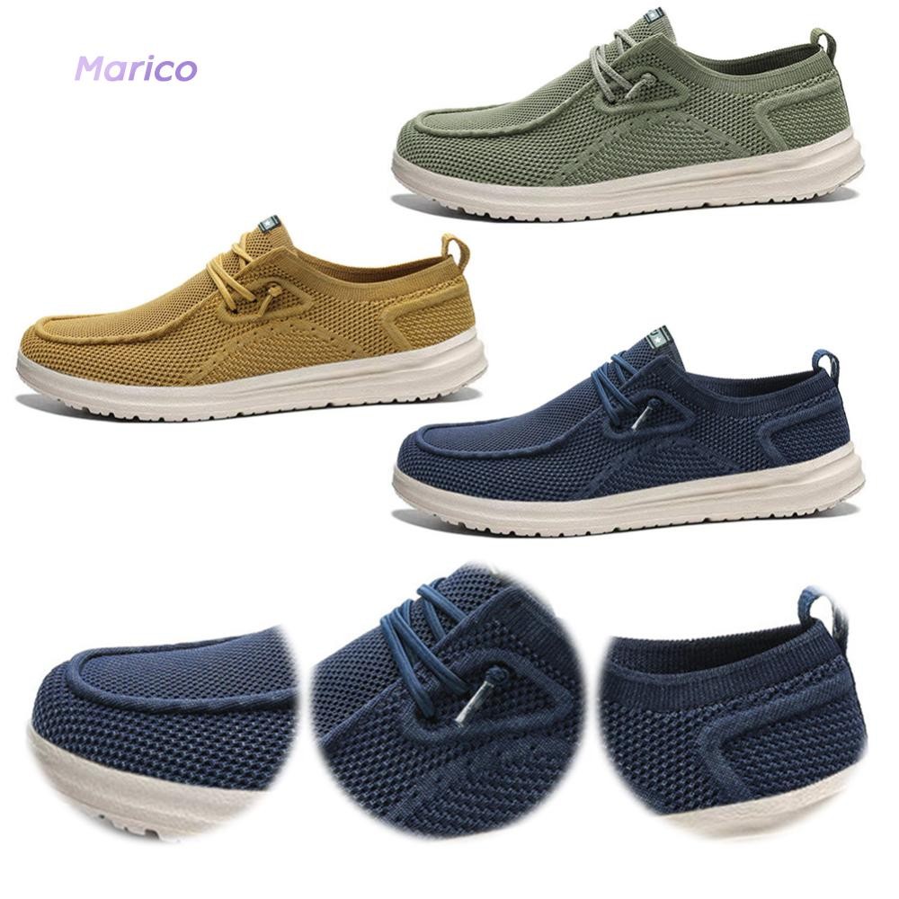 Men Walking Shoes Extra Wide Slip On Shoes with Arch Support for Work Traveling [Marico.th]