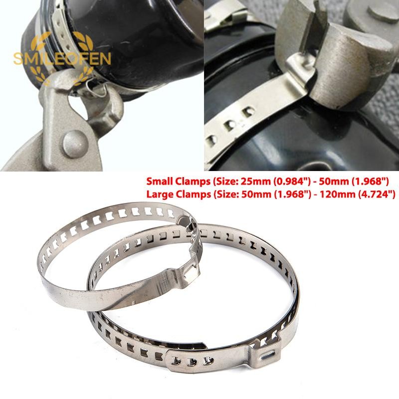 [Smileofen] 2 ชิ้นเพลาสแตนเลสสากล CV Joint Boot Crimp Clamp Kit Driveshaft ใหม่
