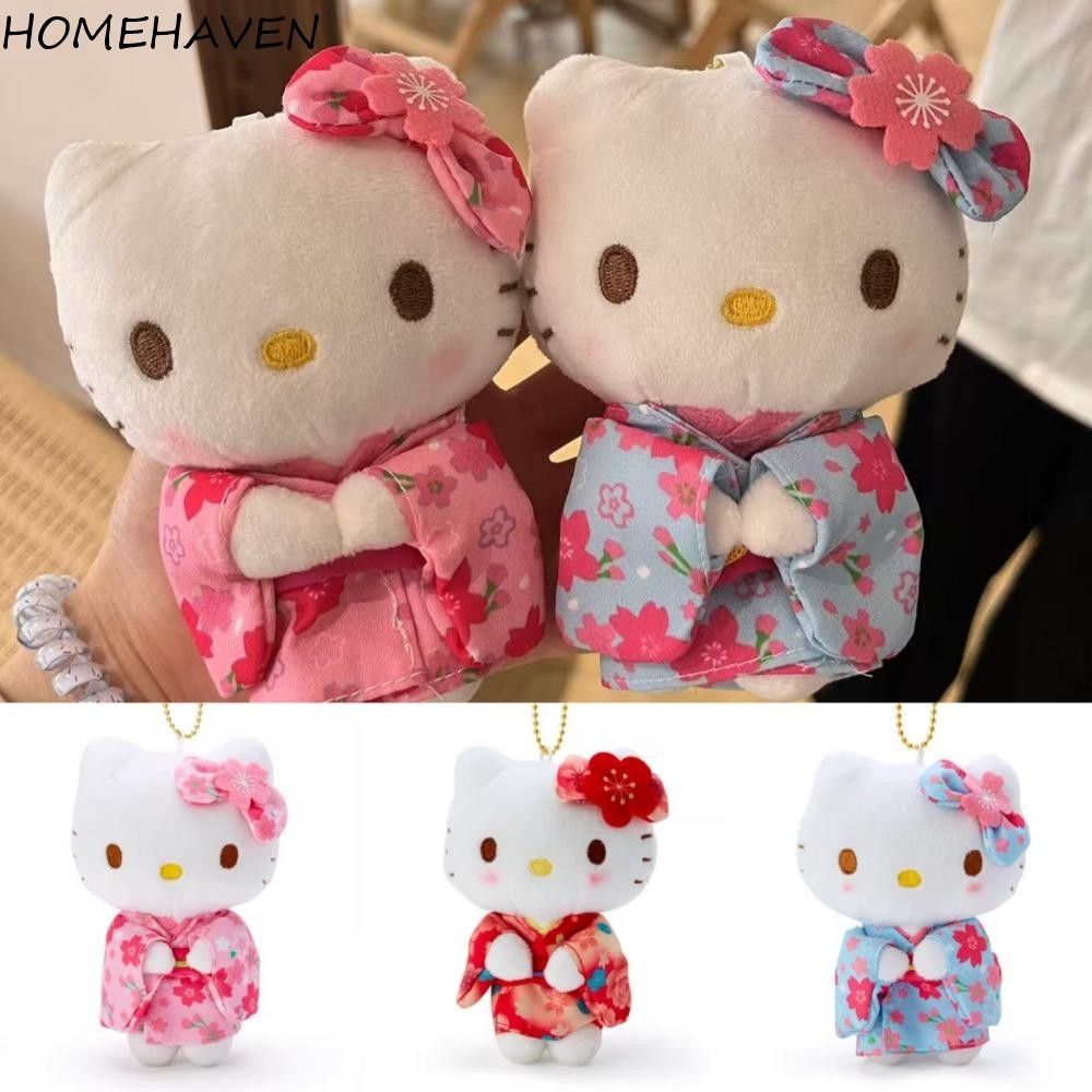 บ้านมี คิตตี้แมวตุ๊กตาตุ๊กตาจี้,ปุยน่ารักซากุระกิโมโนคิตตี้พวงกุญแจ, น่ารัก สร้างสรรค์นุ่มการ์ตูนตุ๊กตา เคที แมวพวงกุญแจแขวนอุ