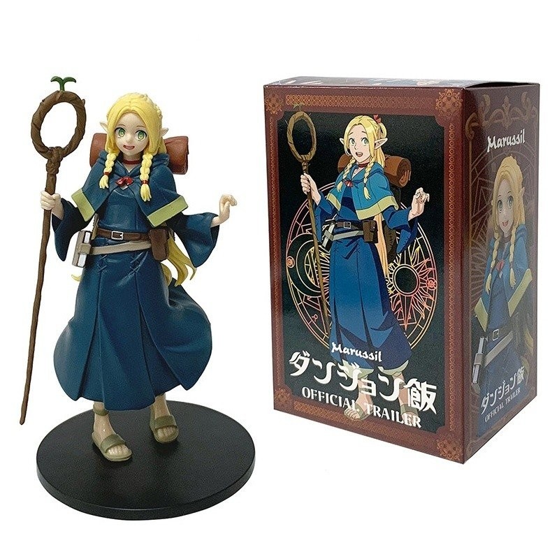 17เซนติเมตรอร่อยในดันเจี้ยนอะนิเมะ fiugre marcille เอลฟ์นักมายากล Kawaii สาวพีวีซีแอ็คชั่นรุ่นตกแต่งสก์ท็อปคอลเลกชันตุ๊กตาของเล่น