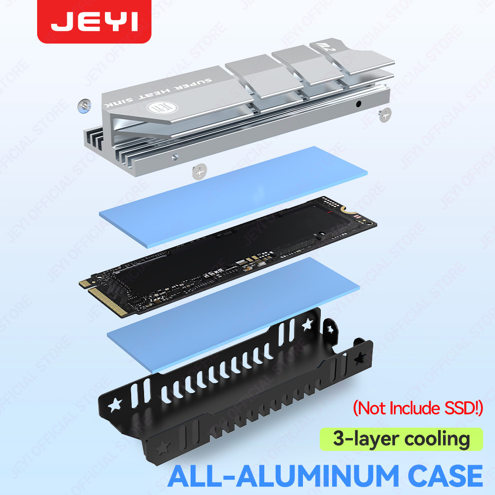 Jeyi ฮีทซิงค์ระบายความร้อน SSD M.2 NVME NGFF M.2 2280 อลูมิเนียม