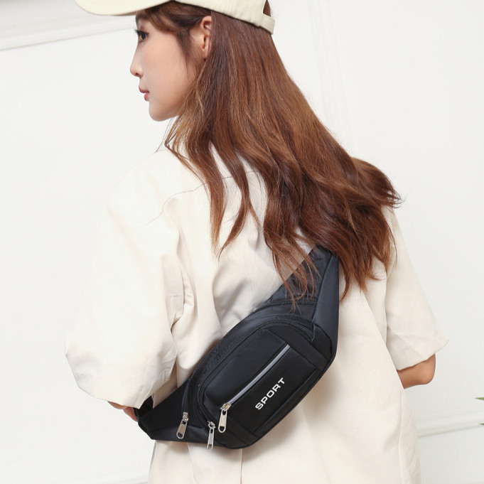 (w131)กระเป๋าคาดอก ผ้าไนล่อนหนา มี4ซิป สไตส์เกาหลี เท่ทันสมัย