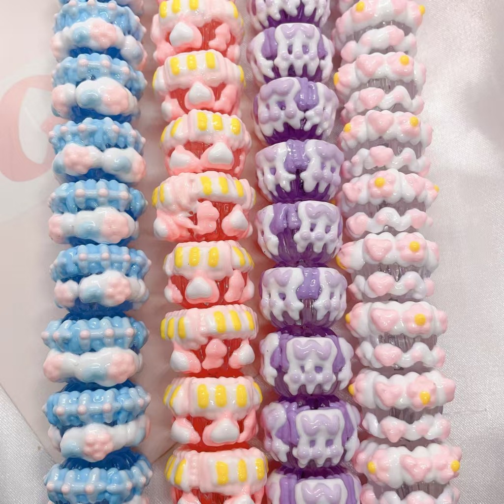 5ชิ้นขายร้อนหนักน้ํามันวุ้นมือวาดลูกปัดทาสีลูกปัดปากกาลูกปัดทําเองรถแขวนโซ่โทรศัพท์มือถือ